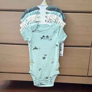 Carter's Seafoam Blue Baby Bodysuit Set